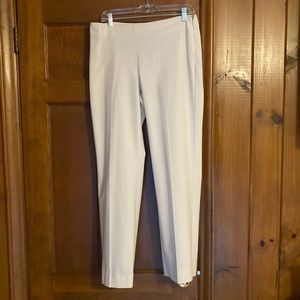 Dress pants, ivory side zipper flat front